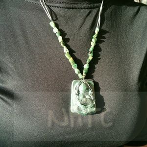Goddess Pendant with Emerald Gemstone and natural